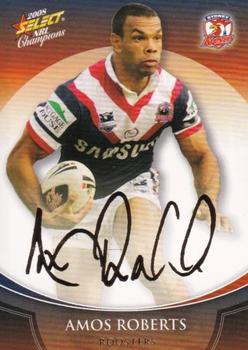 2008 Select NRL Champions - Gold Foil Signatures #FS42 Amos Roberts Front